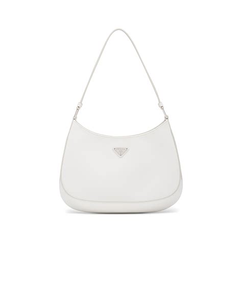 white prada purse with white ribbon made in china|Prada over shoulder bag.